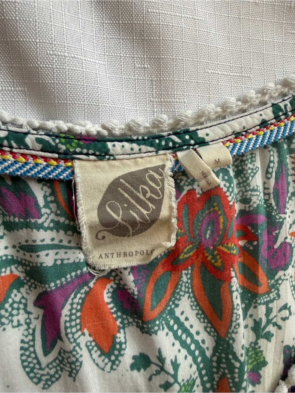 Anthropologie Lilka Patchwork Trapeze Dress Size Medium Boho Floral Rayon - Picture 4 of 10